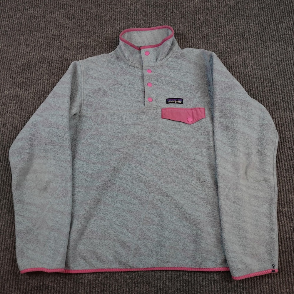 Patagonia Synchilla Snap-T Pullover Womens Small Blue Leaf Fleece 26455